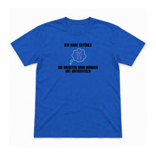 Gefühle mit Untertiteln – Unisex T-Shirt – Royal – Flat-Lay Vorderseite (Mockup)