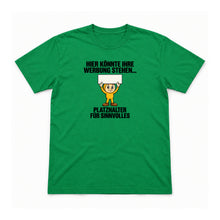 Platzhalter für Sinnvolles – Unisex T-Shirt – Irish Green – Flat-Lay Vorderseite (Mockup)