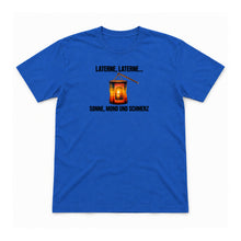 Laterne, Laterne – Sonne, Mond und Schmerz – Unisex T-Shirt – Royalblau – Flat-Lay Vorderseite (Mockup)