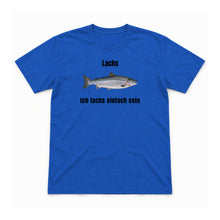 Ich lachs einfach sein – Unisex T-Shirt – Royal – Flat-Lay Vorderseite (Mockup)