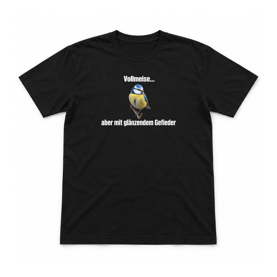 Vollmeise – Unisex T-Shirt – Black – Flat-Lay Vorderseite (Mockup)