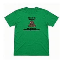Blind wie ein Maulwurf – Unisex T-Shirt – Irish Green – Flat-Lay Vorderseite (Mockup)