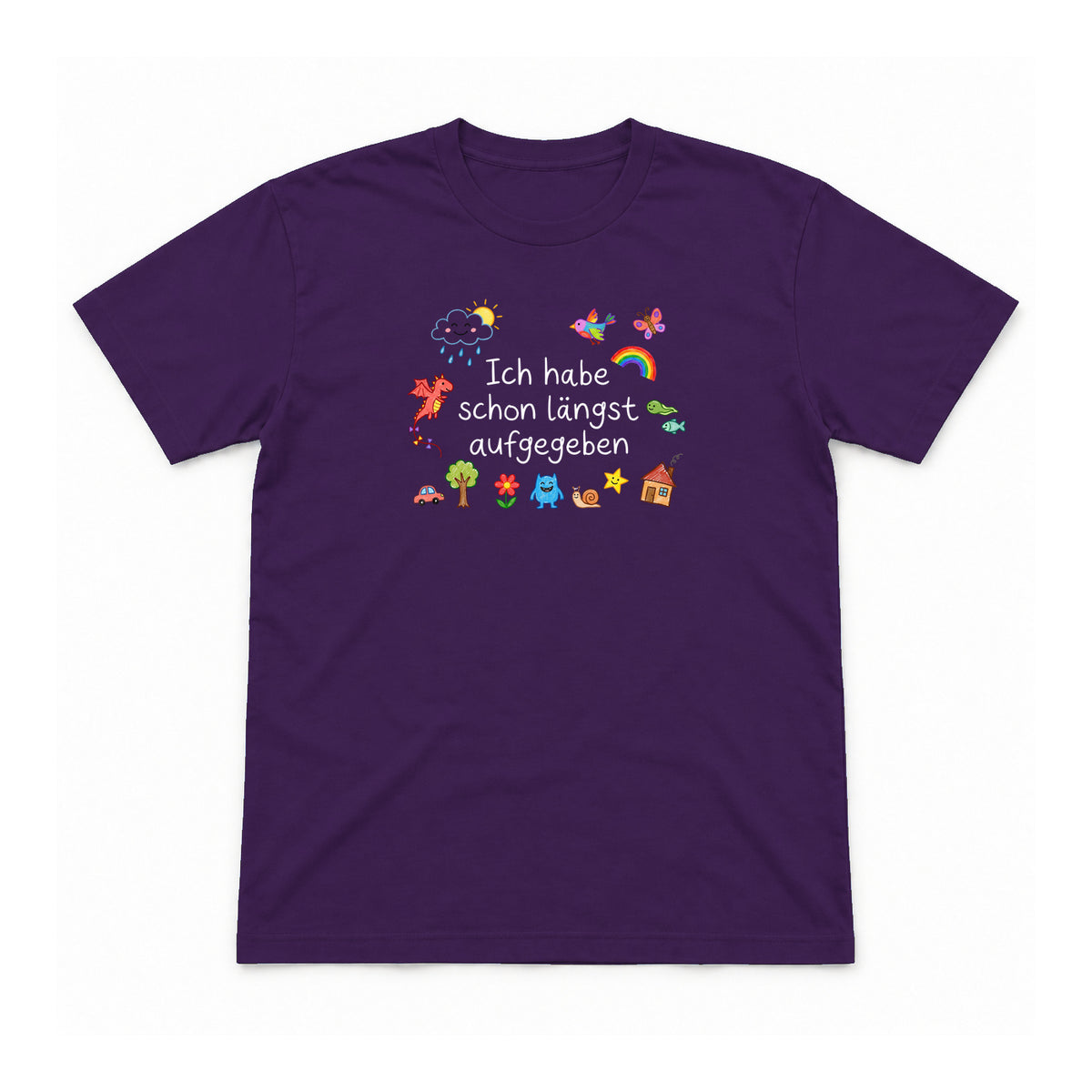 Realitätscheck – Purple – Flat-Lay Vorderseite – Motiv 61 (Mockup)
