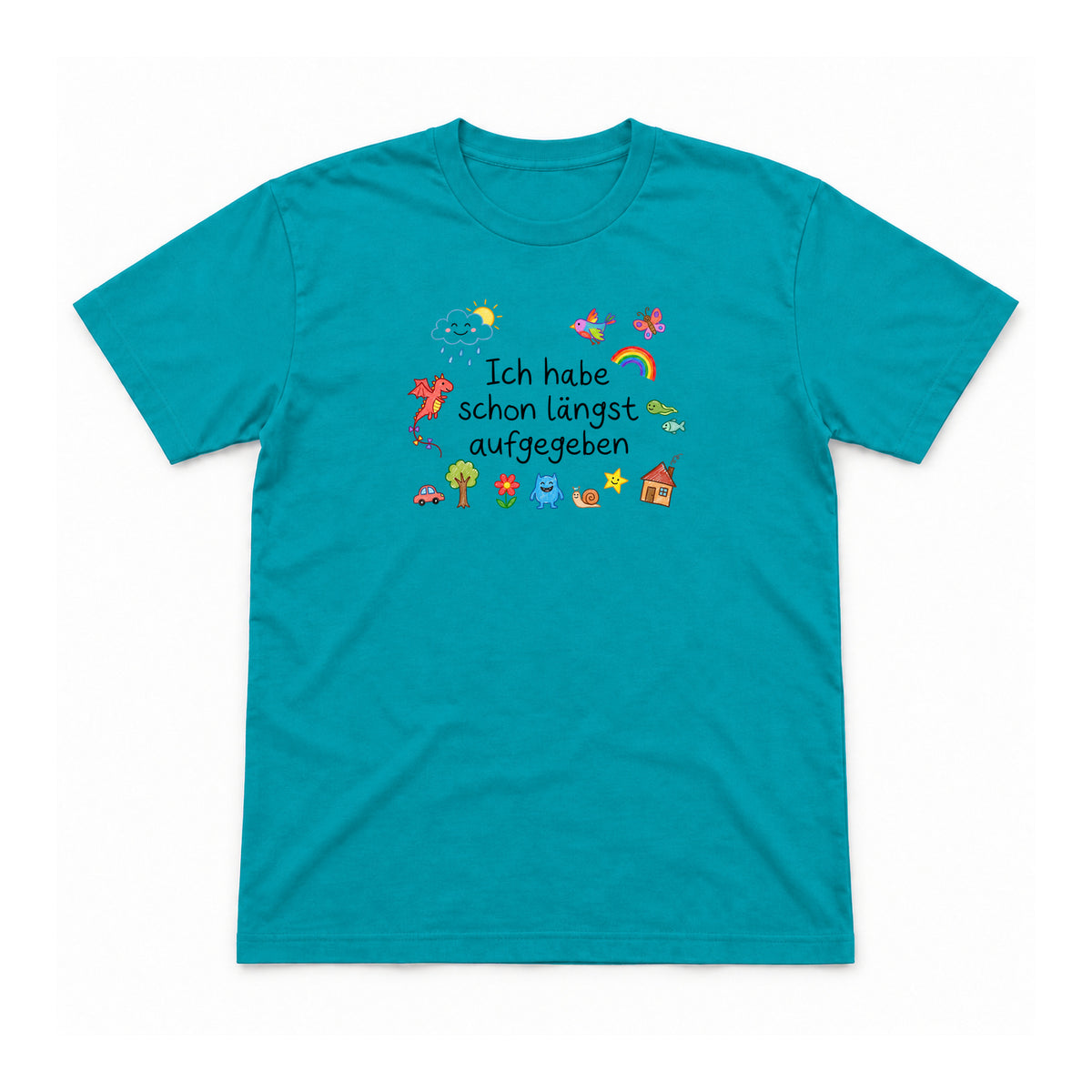 Realitätscheck – Tropical Blue – Flat-Lay Vorderseite – Motiv 61 (Mockup)